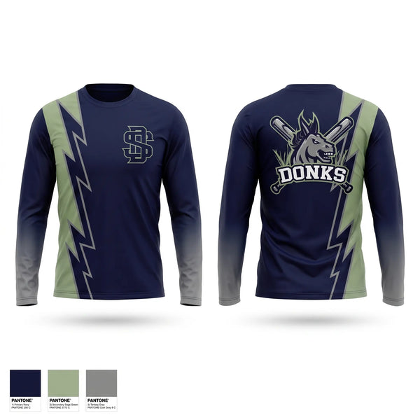 Long Sleeve Performance Shirt, Swamp Donks, Baseball, Teamtime, Team time, sublimation, custom sports apparel, team uniforms, spirit wear, spiritwear, sports uniforms, custom shirts, team store, custom team store, fundraiser sports, apparel fundraiser