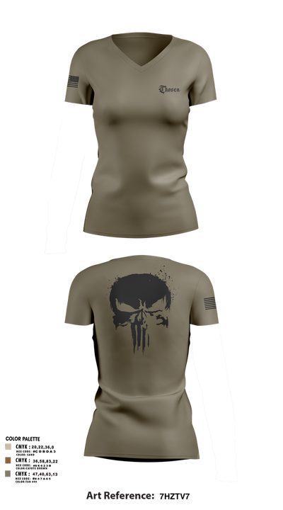 chosen 44076741 Women's Short Sleeve V-neck Shirt - 3
