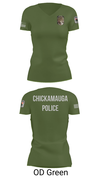 Chickamauga Police 51367773 Women's Short Sleeve V-neck Shirt - 46