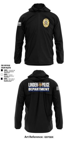Windbreaker, Linden police department, Police, Teamtime, Team time, sublimation, custom sports apparel, team uniforms, spirit wear, spiritwear, sports uniforms, custom shirts, team store, custom team store, fundraiser sports, apparel fundraiser