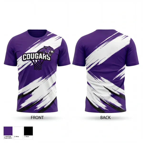 Short Sleeve Performance Shirt, Cougars, Men's Basketball, Teamtime, Team time, sublimation, custom sports apparel, team uniforms, spirit wear, spiritwear, sports uniforms, custom shirts, team store, custom team store, fundraiser sports, apparel fundraiser