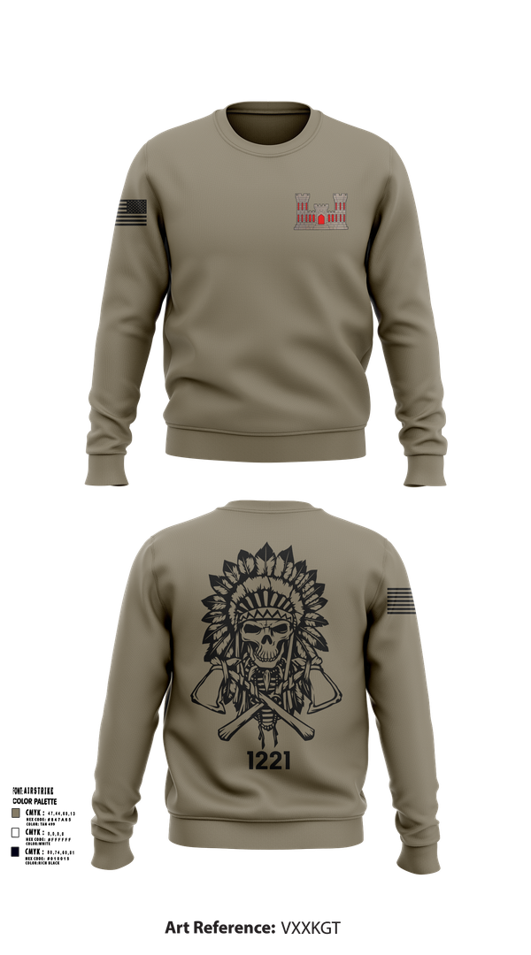 Crew Neck Sweatshirt, 1221st Route Clearance Co., National Guard, Teamtime, Team time, sublimation, custom sports apparel, team uniforms, spirit wear, spiritwear, sports uniforms, custom shirts, team store, custom team store, fundraiser sports, apparel fundraiser