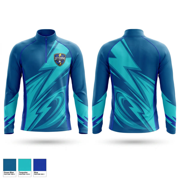 Quarter Zip Jacket, Storm F.C., Men's Soccer, Teamtime, Team time, sublimation, custom sports apparel, team uniforms, spirit wear, spiritwear, sports uniforms, custom shirts, team store, custom team store, fundraiser sports, apparel fundraiser