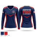 Zephyr Volunteer Fire Department Women's Long Sleeve V-neck Shirt - 1