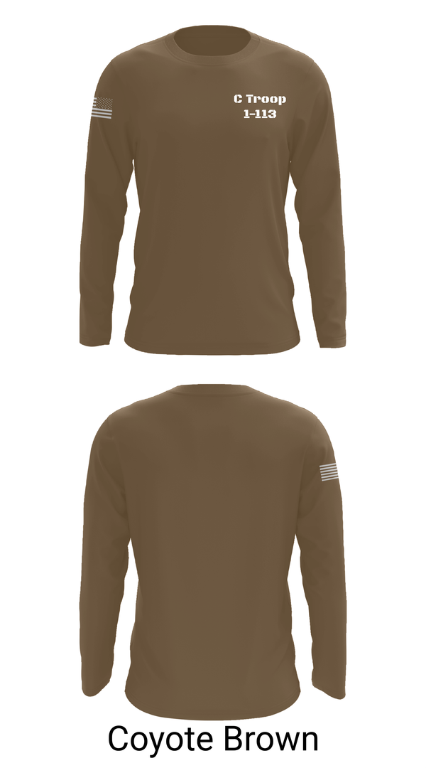Long Sleeve Performance Shirt, C Troop 1-113, Army, Teamtime, Team time, sublimation, custom sports apparel, team uniforms, spirit wear, spiritwear, sports uniforms, custom shirts, team store, custom team store, fundraiser sports, apparel fundraiser