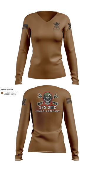 Womens Long Sleeve Vneck Shirt, 175 SMC, , Teamtime, Team time, sublimation, custom sports apparel, team uniforms, spirit wear, spiritwear, sports uniforms, custom shirts, team store, custom team store, fundraiser sports, apparel fundraiser