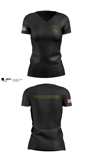 Womens Short Sleeve Vneck Shirt, Brentwood Police Investigations, Police, Teamtime, Team time, sublimation, custom sports apparel, team uniforms, spirit wear, spiritwear, sports uniforms, custom shirts, team store, custom team store, fundraiser sports, apparel fundraiser