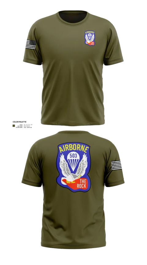 Old School Cotton Feel Shirt, 1st Battalion 503rd Infantry Regiment, , Teamtime, Team time, sublimation, custom sports apparel, team uniforms, spirit wear, spiritwear, sports uniforms, custom shirts, team store, custom team store, fundraiser sports, apparel fundraiser