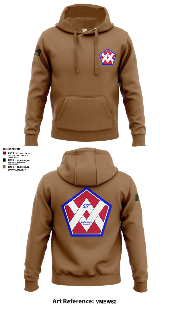 Hoodie, 55th Sustainment Brigade, , Teamtime, Team time, sublimation, custom sports apparel, team uniforms, spirit wear, spiritwear, sports uniforms, custom shirts, team store, custom team store, fundraiser sports, apparel fundraiser