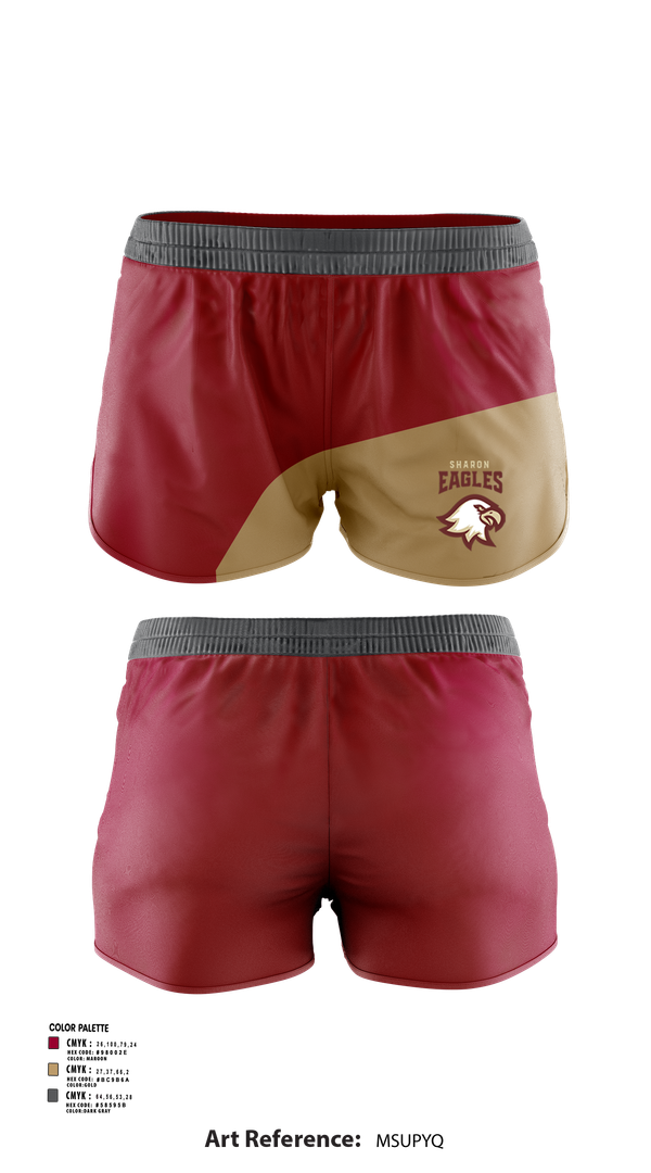 Womens Shorts, Sharon Eagles Cross Country, Cross Country, Teamtime, Team time, sublimation, custom sports apparel, team uniforms, spirit wear, spiritwear, sports uniforms, custom shirts, team store, custom team store, fundraiser sports, apparel fundraiser