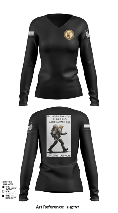 FSC, 3RD BN, 7TH SFG(A) Women's Long Sleeve V-neck Shirt - 4