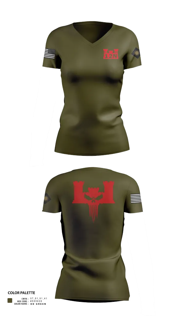 Womens Short Sleeve Vneck Shirt, A co 578th BEB, , Teamtime, Team time, sublimation, custom sports apparel, team uniforms, spirit wear, spiritwear, sports uniforms, custom shirts, team store, custom team store, fundraiser sports, apparel fundraiser