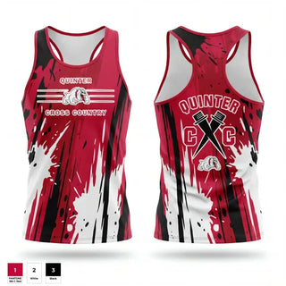 Mens Track Singlet, Quinter Bulldogs, Cross Country, Teamtime, Team time, sublimation, custom sports apparel, team uniforms, spirit wear, spiritwear, sports uniforms, custom shirts, team store, custom team store, fundraiser sports, apparel fundraiser