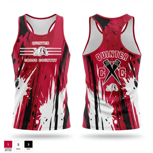 Mens Track Singlet, Quinter Bulldogs, Cross Country, Teamtime, Team time, sublimation, custom sports apparel, team uniforms, spirit wear, spiritwear, sports uniforms, custom shirts, team store, custom team store, fundraiser sports, apparel fundraiser