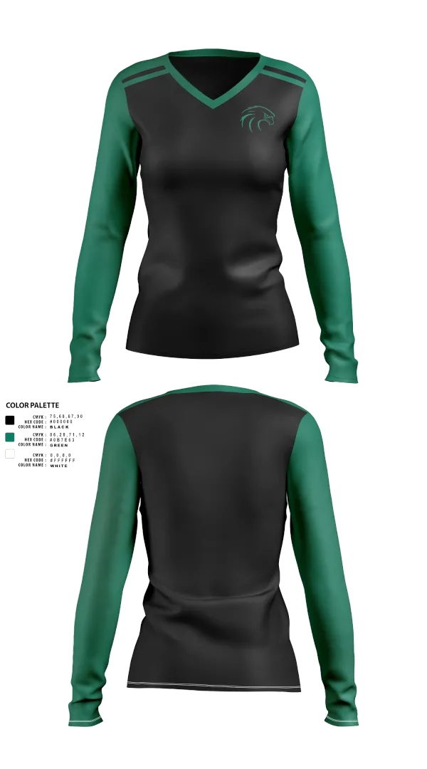 Womens Long Sleeve Vneck Shirt, NSU Riverhawks Football, , Teamtime, Team time, sublimation, custom sports apparel, team uniforms, spirit wear, spiritwear, sports uniforms, custom shirts, team store, custom team store, fundraiser sports, apparel fundraiser