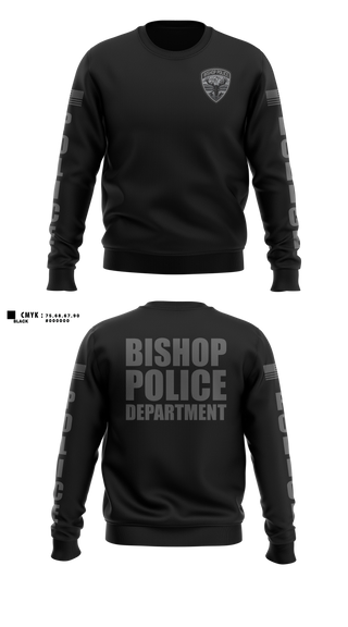 Crew Neck Sweatshirt, Bishop Police Department, Police, Teamtime, Team time, sublimation, custom sports apparel, team uniforms, spirit wear, spiritwear, sports uniforms, custom shirts, team store, custom team store, fundraiser sports, apparel fundraiser
