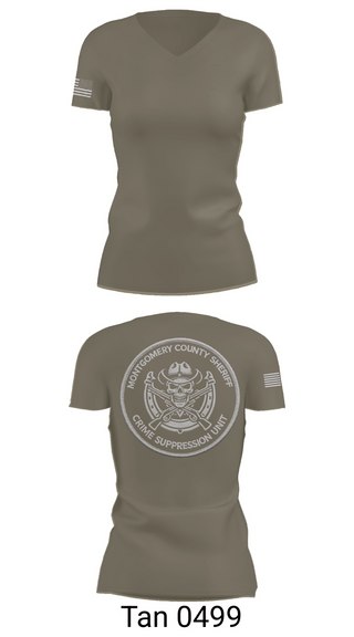 Womens Short Sleeve Vneck Shirt, Montgomery county sheriff’s office, Police, Teamtime, Team time, sublimation, custom sports apparel, team uniforms, spirit wear, spiritwear, sports uniforms, custom shirts, team store, custom team store, fundraiser sports, apparel fundraiser