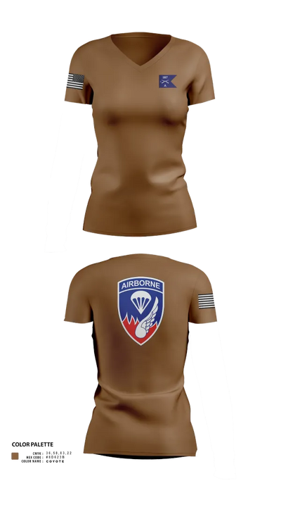 187 infantry 29160821 Women's Short Sleeve V-neck Shirt - 20