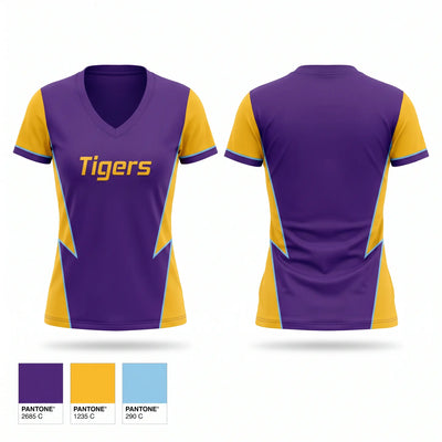 Tigers Women's Short Sleeve V-neck Shirt - 1