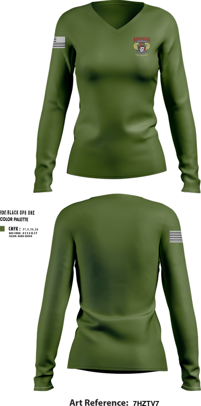 25th Infantry Division 14391310 Women's Long Sleeve V-neck Shirt - 2