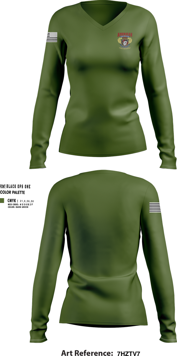 Womens Long Sleeve Vneck Shirt, 25th Infantry Division, , Teamtime, Team time, sublimation, custom sports apparel, team uniforms, spirit wear, spiritwear, sports uniforms, custom shirts, team store, custom team store, fundraiser sports, apparel fundraiser