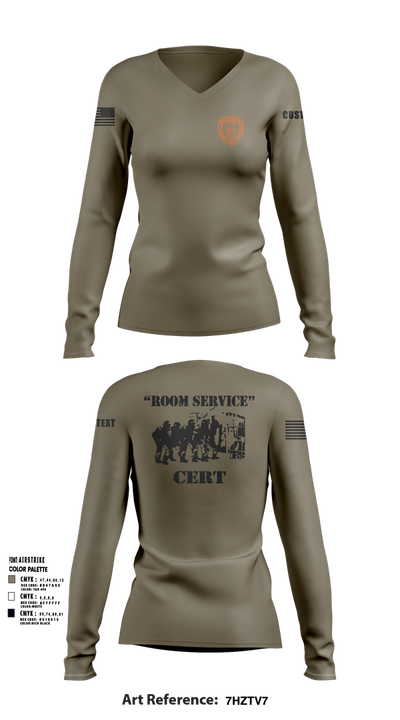 Green Haven CERT 13019233 Women's Long Sleeve V-neck Shirt - 117 (1)