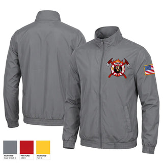 Windbreaker, Hillcrest Fire department, Fire Department, Teamtime, Team time, sublimation, custom sports apparel, team uniforms, spirit wear, spiritwear, sports uniforms, custom shirts, team store, custom team store, fundraiser sports, apparel fundraiser