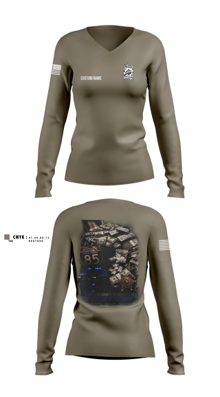 Womens Long Sleeve Vneck Shirt, Trace Team, Police, Teamtime, Team time, sublimation, custom sports apparel, team uniforms, spirit wear, spiritwear, sports uniforms, custom shirts, team store, custom team store, fundraiser sports, apparel fundraiser