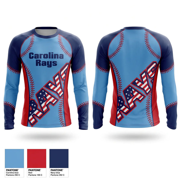 Long Sleeve Performance Shirt, Carolina Rays, Baseball, Teamtime, Team time, sublimation, custom sports apparel, team uniforms, spirit wear, spiritwear, sports uniforms, custom shirts, team store, custom team store, fundraiser sports, apparel fundraiser