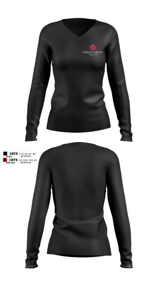 Womens Long Sleeve Vneck Shirt, Keller Williams realty, , Teamtime, Team time, sublimation, custom sports apparel, team uniforms, spirit wear, spiritwear, sports uniforms, custom shirts, team store, custom team store, fundraiser sports, apparel fundraiser