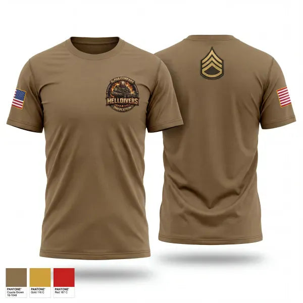 Old School Cotton Feel Shirt, A Co, 3-60th, 2nd Platoon, Army, Teamtime, Team time, sublimation, custom sports apparel, team uniforms, spirit wear, spiritwear, sports uniforms, custom shirts, team store, custom team store, fundraiser sports, apparel fundraiser