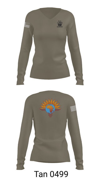 Womens Long Sleeve Vneck Shirt, TF BATAAN S1, Army, Teamtime, Team time, sublimation, custom sports apparel, team uniforms, spirit wear, spiritwear, sports uniforms, custom shirts, team store, custom team store, fundraiser sports, apparel fundraiser