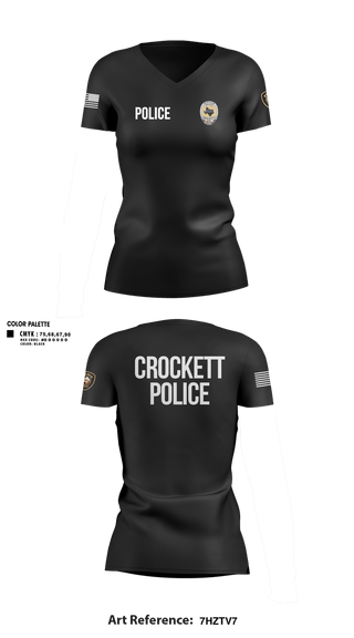 Womens Short Sleeve Vneck Shirt, Crockett Police Department, Police, Teamtime, Team time, sublimation, custom sports apparel, team uniforms, spirit wear, spiritwear, sports uniforms, custom shirts, team store, custom team store, fundraiser sports, apparel fundraiser