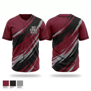 Full Button Baseball Jersey, EPBA KAOS, Baseball, Teamtime, Team time, sublimation, custom sports apparel, team uniforms, spirit wear, spiritwear, sports uniforms, custom shirts, team store, custom team store, fundraiser sports, apparel fundraiser