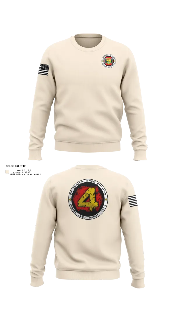 Crew Neck Sweatshirt, 9th Engineer Support Battalion, Marines, Teamtime, Team time, sublimation, custom sports apparel, team uniforms, spirit wear, spiritwear, sports uniforms, custom shirts, team store, custom team store, fundraiser sports, apparel fundraiser
