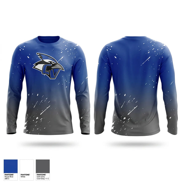 Long Sleeve Performance Shirt, Conemaugh Valley Bluejays Football, Spirit Store, Teamtime, Team time, sublimation, custom sports apparel, team uniforms, spirit wear, spiritwear, sports uniforms, custom shirts, team store, custom team store, fundraiser sports, apparel fundraiser