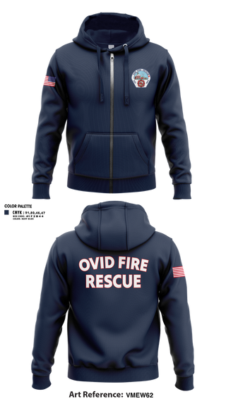 Zip Hoodie, Ovid Fire Dept, Fire Department, Teamtime, Team time, sublimation, custom sports apparel, team uniforms, spirit wear, spiritwear, sports uniforms, custom shirts, team store, custom team store, fundraiser sports, apparel fundraiser