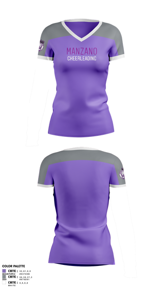 Womens Short Sleeve Vneck Shirt, Manzano Monarchs, Cheer, Teamtime, Team time, sublimation, custom sports apparel, team uniforms, spirit wear, spiritwear, sports uniforms, custom shirts, team store, custom team store, fundraiser sports, apparel fundraiser