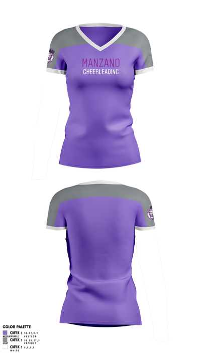 Manzano Monarchs 3701544 Women's Short Sleeve V-neck Shirt - 1