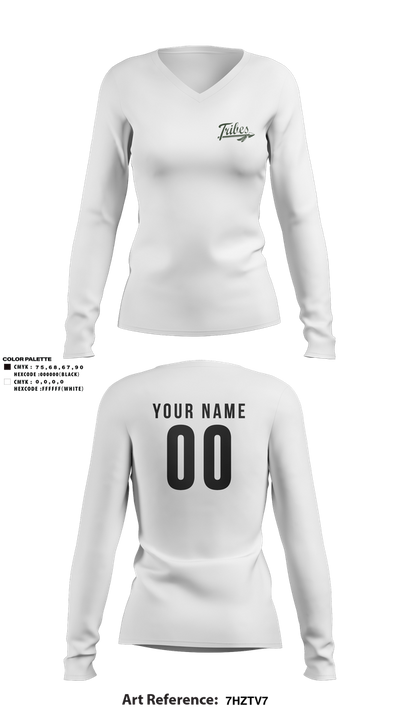 Tribes 82829702 Women's Long Sleeve V-neck Shirt - 6