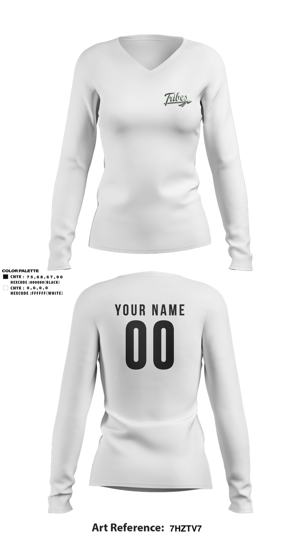 Womens Long Sleeve Vneck Shirt, Tribes, Softball, Teamtime, Team time, sublimation, custom sports apparel, team uniforms, spirit wear, spiritwear, sports uniforms, custom shirts, team store, custom team store, fundraiser sports, apparel fundraiser