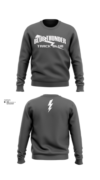 Crew Neck Sweatshirt, Blue Thunder, Track & Field, Teamtime, Team time, sublimation, custom sports apparel, team uniforms, spirit wear, spiritwear, sports uniforms, custom shirts, team store, custom team store, fundraiser sports, apparel fundraiser
