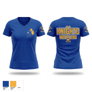 Womens Short Sleeve Vneck Shirt, Castle Lady Knights, Wrestling, Teamtime, Team time, sublimation, custom sports apparel, team uniforms, spirit wear, spiritwear, sports uniforms, custom shirts, team store, custom team store, fundraiser sports, apparel fundraiser