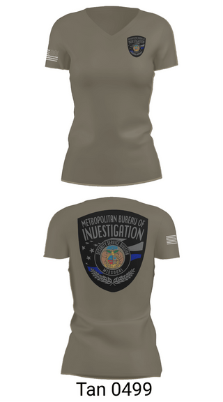 Womens Short Sleeve Vneck Shirt, Metropolitan Bureau Of Investigation, Police, Teamtime, Team time, sublimation, custom sports apparel, team uniforms, spirit wear, spiritwear, sports uniforms, custom shirts, team store, custom team store, fundraiser sports, apparel fundraiser