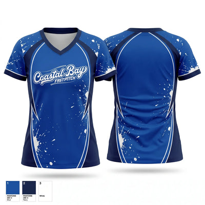 Coastal Bay Women's Short Sleeve V-neck Shirt - 1