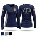 Yonkers Fire Department Women's Long Sleeve V-neck Shirt - 1