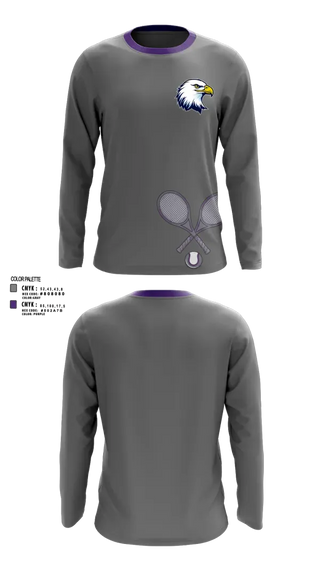 Long Sleeve Performance Shirt, Albion Purple Eagles, Tennis, Teamtime, Team time, sublimation, custom sports apparel, team uniforms, spirit wear, spiritwear, sports uniforms, custom shirts, team store, custom team store, fundraiser sports, apparel fundraiser