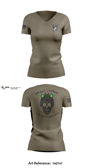 Womens Short Sleeve Vneck Shirt, 451 B Co Los Bastardos451 B Co Los Bastardos, Army, Teamtime, Team time, sublimation, custom sports apparel, team uniforms, spirit wear, spiritwear, sports uniforms, custom shirts, team store, custom team store, fundraiser sports, apparel fundraiser