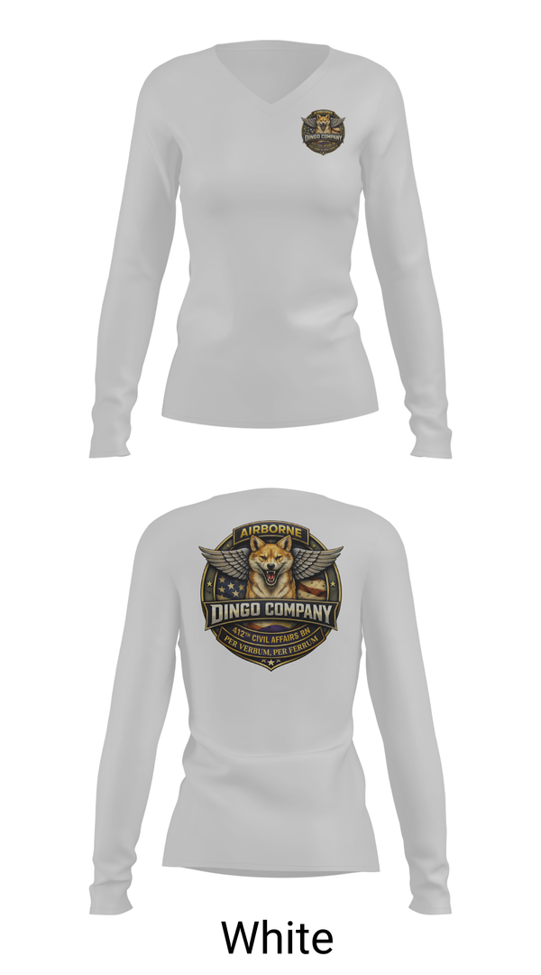 Womens Long Sleeve Vneck Shirt, 412th CA BN (A), Army, Teamtime, Team time, sublimation, custom sports apparel, team uniforms, spirit wear, spiritwear, sports uniforms, custom shirts, team store, custom team store, fundraiser sports, apparel fundraiser