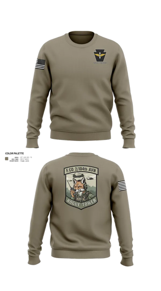 Crew Neck Sweatshirt, Fox company 2/104th avn, National Guard, Teamtime, Team time, sublimation, custom sports apparel, team uniforms, spirit wear, spiritwear, sports uniforms, custom shirts, team store, custom team store, fundraiser sports, apparel fundraiser
